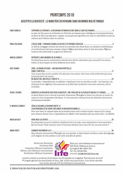 Accepter la diversité: Le ministère du royaume dans un monde multi-ethnique | Ressources pastorales numéro 13