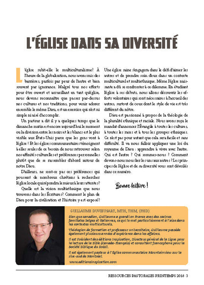 Accepter la diversité: Le ministère du royaume dans un monde multi-ethnique | Ressources pastorales numéro 13