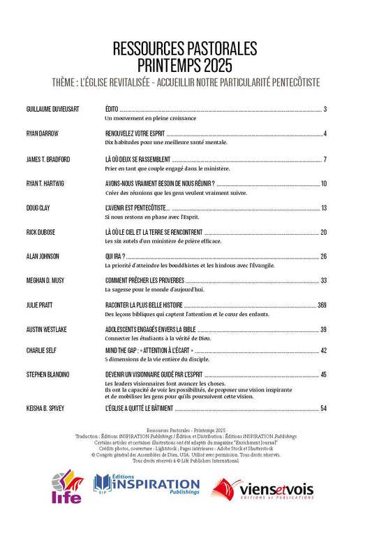 L'Eglise revitalisée: Accueillir notre particularité pentecôtiste | Ressources pastorales numéro 34