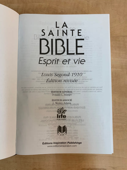 Bible Esprit et Vie Edition Nuit PU Bleu - Boutique iNSPIRATION