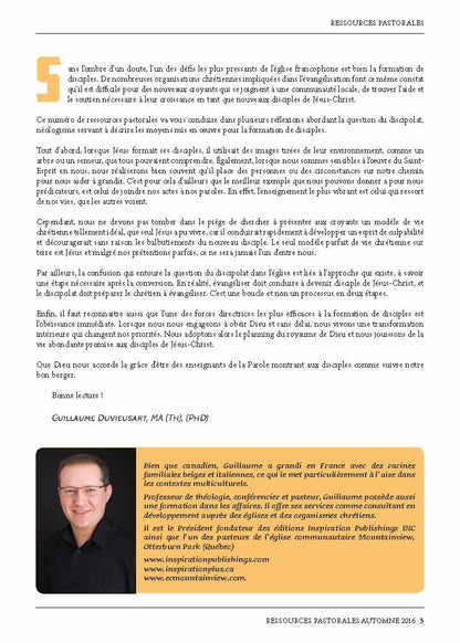 Le discipolat: Le mandat oublié | Ressources pastorales numéro 9
