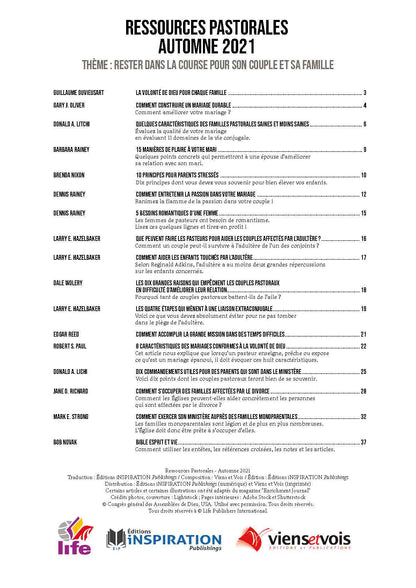 Rester dans la course pour son couple et sa famille | Ressources pastorales numéro 24