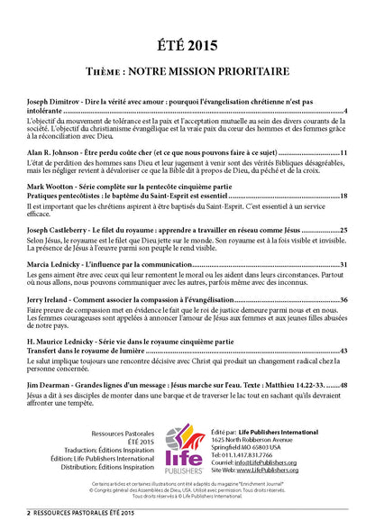 Notre mission prioritaire | Ressources pastorales numéro 5