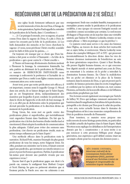 La prédication : crédibilité, clarté et connexion avec le ministère de la Parole de Dieu | Ressources pastorales numéro 7
